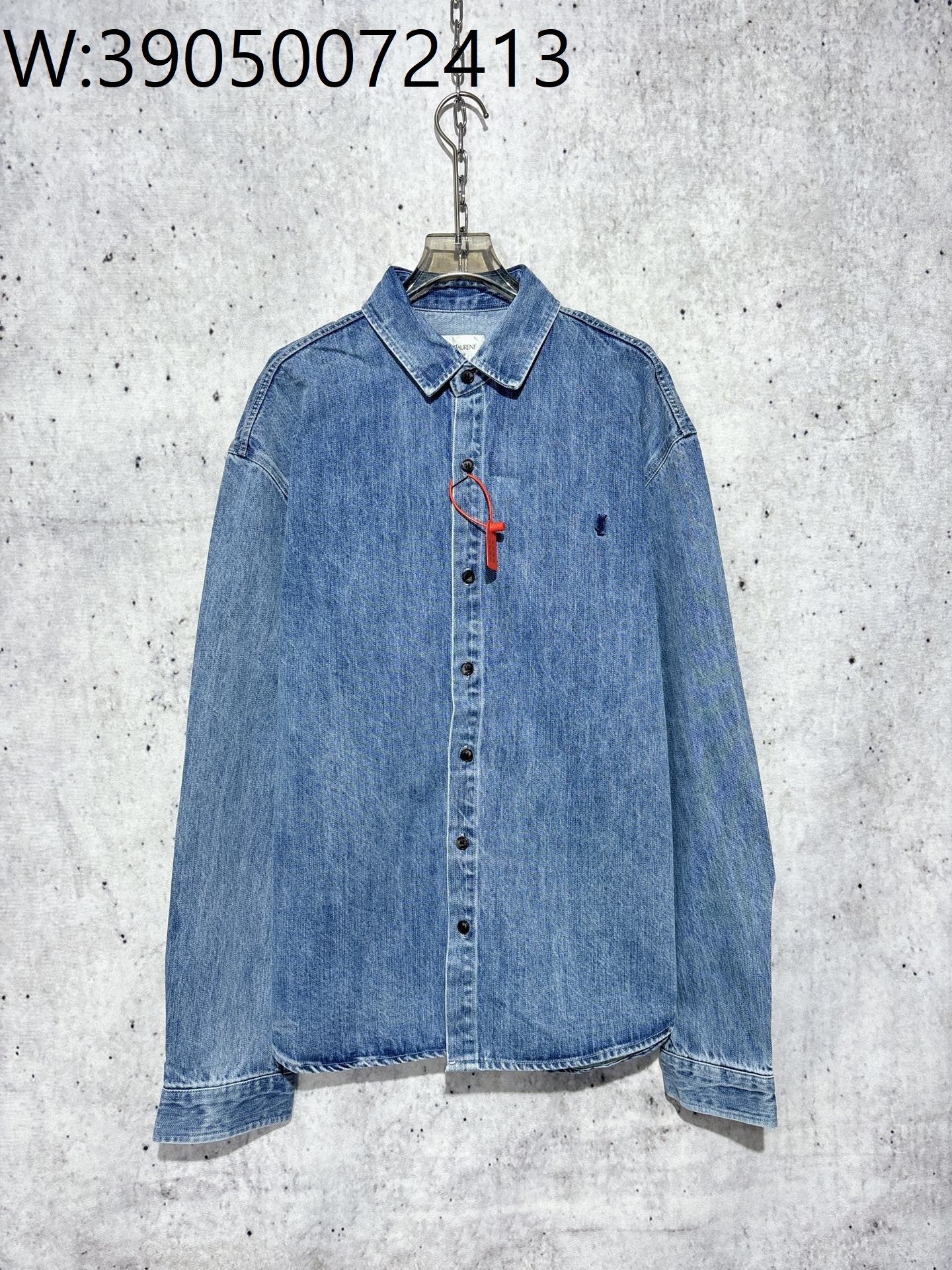 [사슬공장] 생로랑 FW23 로고 자수 데님 자켓