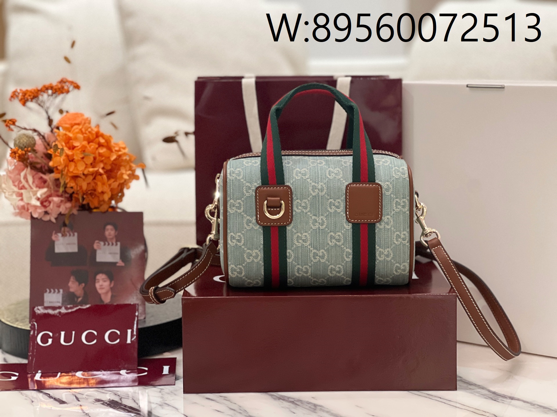 [JHL] 구찌 미니 GG 핸드백 859975 패브릭 그레이 20*13*13cm