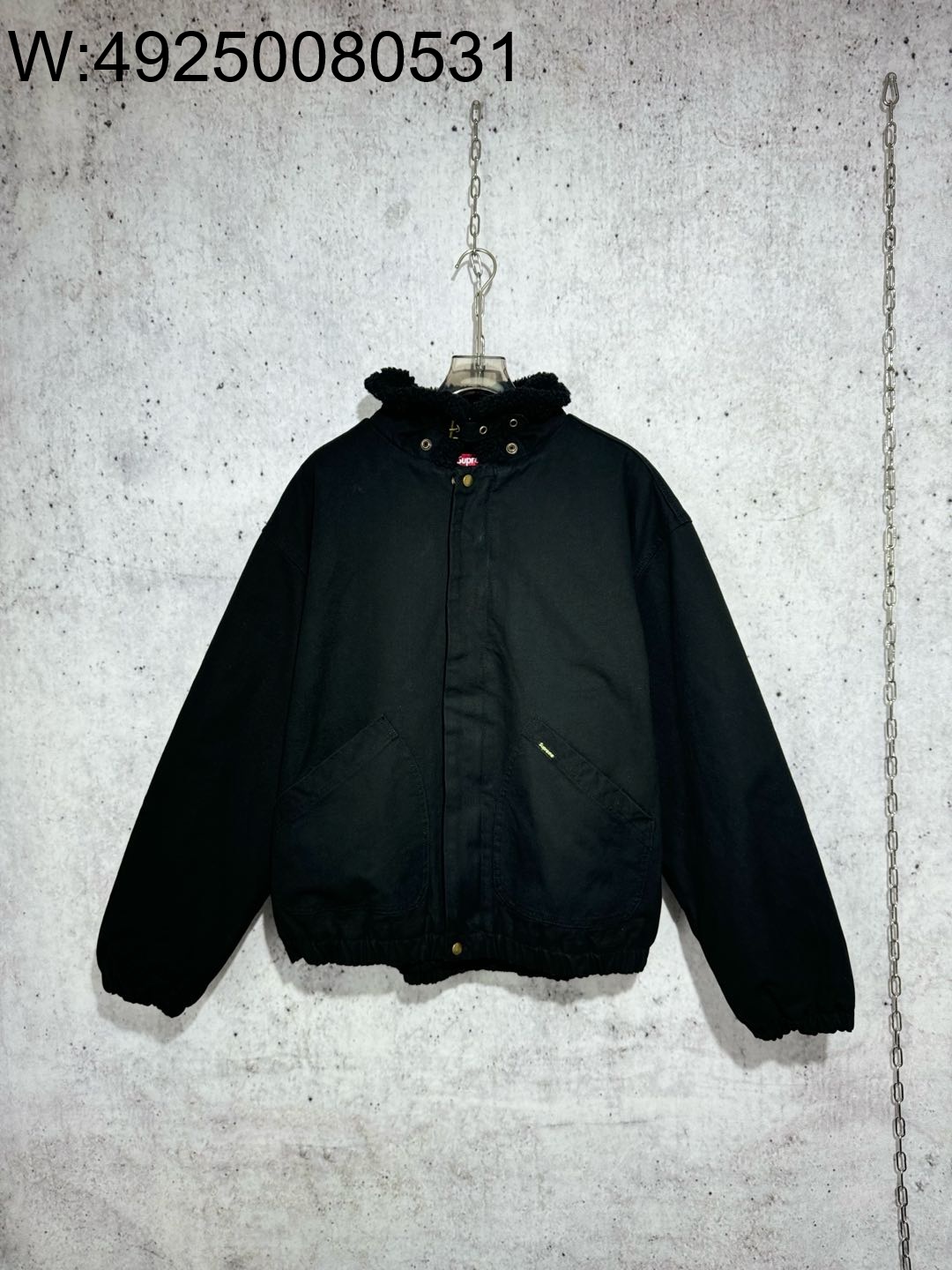 [사슬공장] 슈프림 FW24 위크6 Faux Shearling Lined Bomber 자켓 블랙