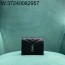Pomegrante 생로랑 그랑 드 뿌드르 엠보스드 가죽 소재의 CASSANDRE SAINT LAURENT MATELASSÉ 카드 케이스 530841 11*3*8.5cm 블랙