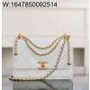 [JD] 샤넬 25S 볼 체인 지갑 카프스킨 골드 메탈 화이트14.5*22*8cm