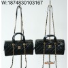 [LP공장] 샤넬맥시 볼링백 페이턴트 크럼플드 카프스킨 골드 메탈 블랙 17*31*13cm