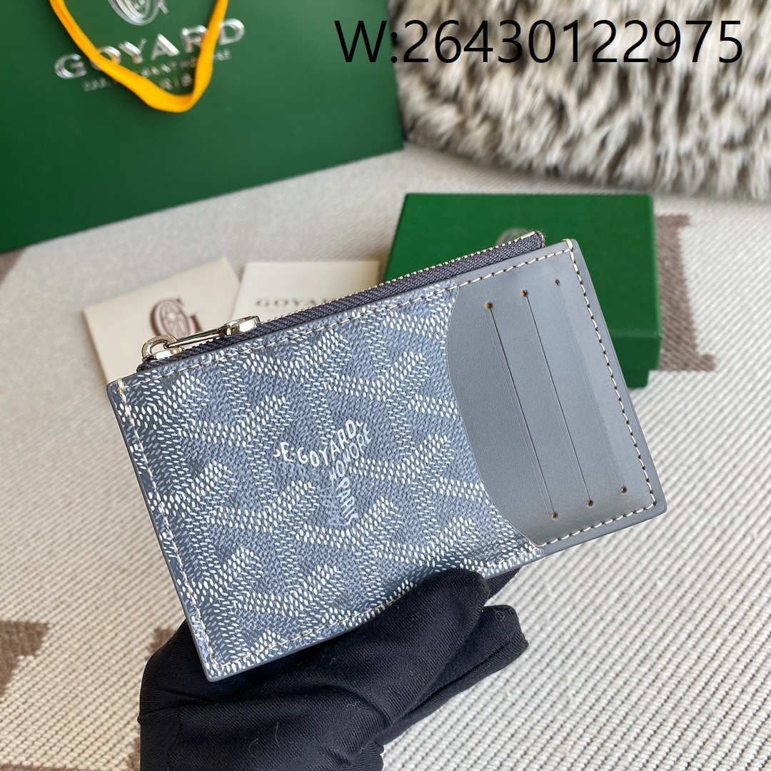 [리미티드] 고야드 부르봉 지퍼 카드지갑 12.5*1*8.4cm 그레이