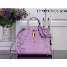 [88factory] 루이비통 LV 시티 스티머 MM백 M95846 27*23*13cm 라이트 퍼플 악어무늬