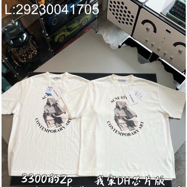 V공장 아크네 스튜디오 프린티드 티셔츠 릴렉스드 오프 화이트 반팔티
