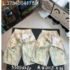 V공장 아크네 스튜디오  데님 쇼츠 루즈 핏 화이트 그린 반바지