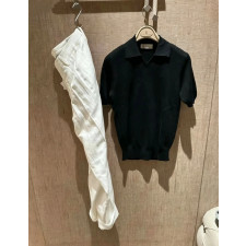 985Made 블랙 씨걸넥 정통 코튼 니트