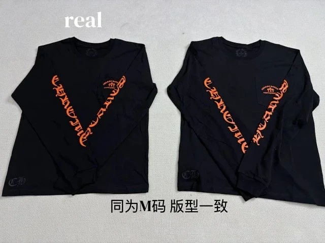 [크리스셀러] Chrome Hearts 크롬하츠 할리우드 블랙 오렌지 크로스 롱슬리브 티셔츠