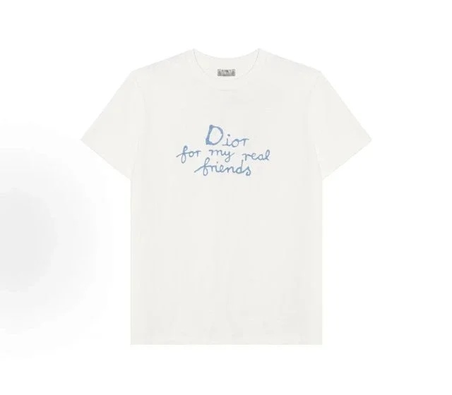 [크리스셀러] Dior 디올 25ss 자수 레터링 화이트 반팔 티셔츠