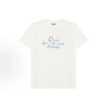 [크리스셀러] Dior 디올 25ss 자수 레터링 화이트 반팔 티셔츠