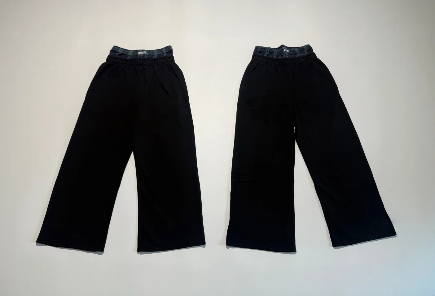 [꼬부기셀러] Acne Studios 아크네스튜디오 체크 이중 허리 블랙 와이드 팬츠