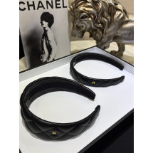 (MASTER) Chanel 샤넬 25B CC 퀼팅 램스킨 와이드 헤어클립 블랙 (와이드, 슬림)