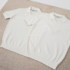 [콜라셀러] Brunello Cucinelli 브루넬로 쿠치넬리 아이보리 시걸 칼라 니트 반팔티